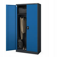 MEHRZWECKSCHRANK DAWID - Blau/Anthrazit, Metall (90/185/45cm) - Jan Nowak