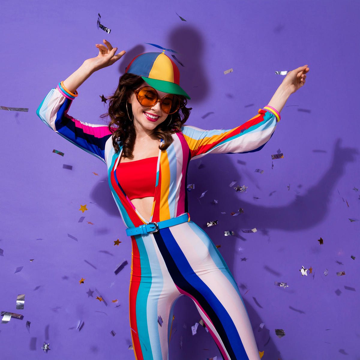 2XPROPELLERMÜTZE - Multicolor, Kunststoff/Textil (17/14/27cm) - Relaxdays