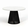 ESSTISCH runder ausziehbarer Tisch für Esszimmer DOVER 90 / 190 cm, Farbe: Weiß / Schwarz - Schwarz/Weiß, Holz (190/90/77cm) - Dekori_Interiors