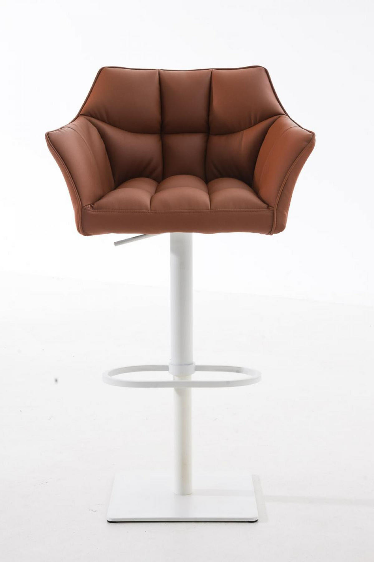 BARHOCKER Lederlook Hellbraun - Hellbraun/Weiß, Textil/Metall (64/88/45cm) - CLP