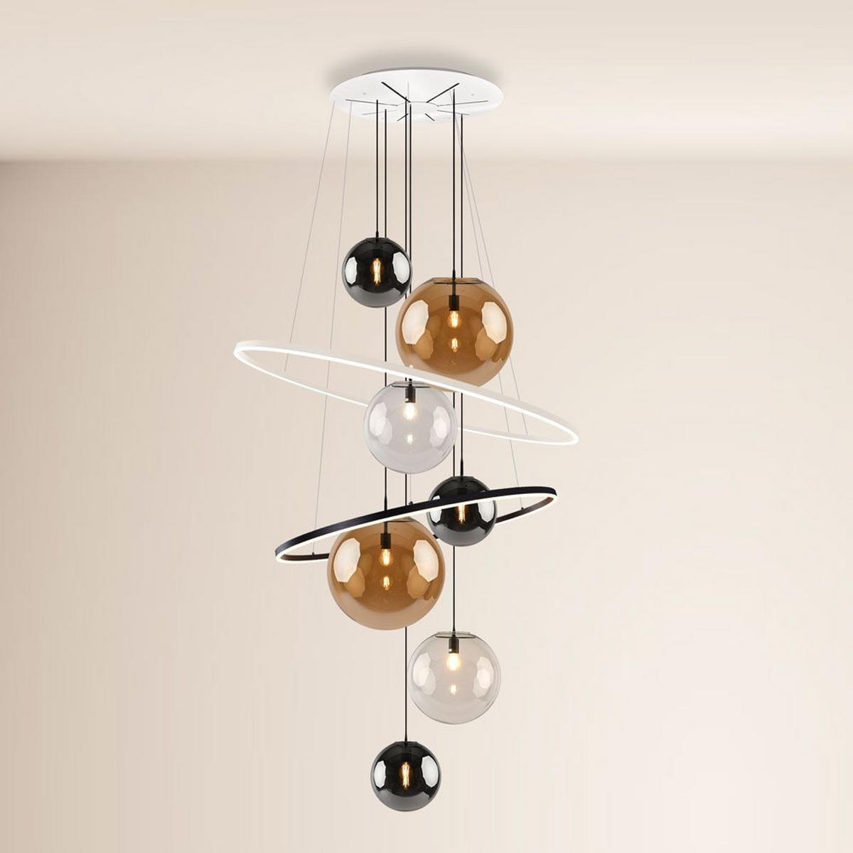 LED-GALERIELAMPE Galaxy Gold/Klar - Goldfarben, Metall (150/150/500cm) - s.luce