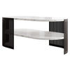 COUCHSITCH Fikoli Oval II - Schwarz/Weiß, Holzwerkstoff/Metall (100/50/40cm) - MIRJAN24