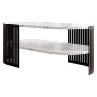 COUCHSITCH Fikoli Oval II - Schwarz/Weiß, Holzwerkstoff/Metall (100/50/40cm) - MIRJAN24