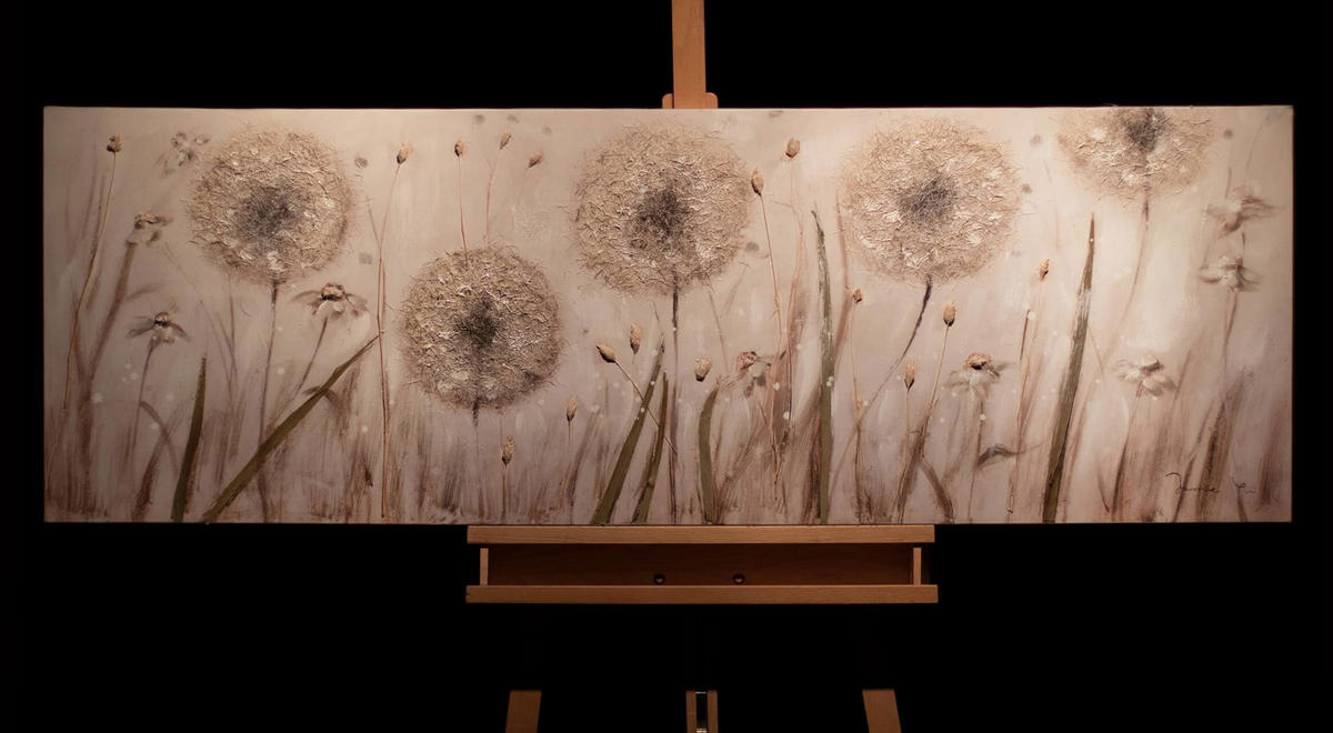 ACRYLBILD HANDGEMALT 150/50 cm - Beige, Holz/Textil (150/50cm) - KUNSTLOFT