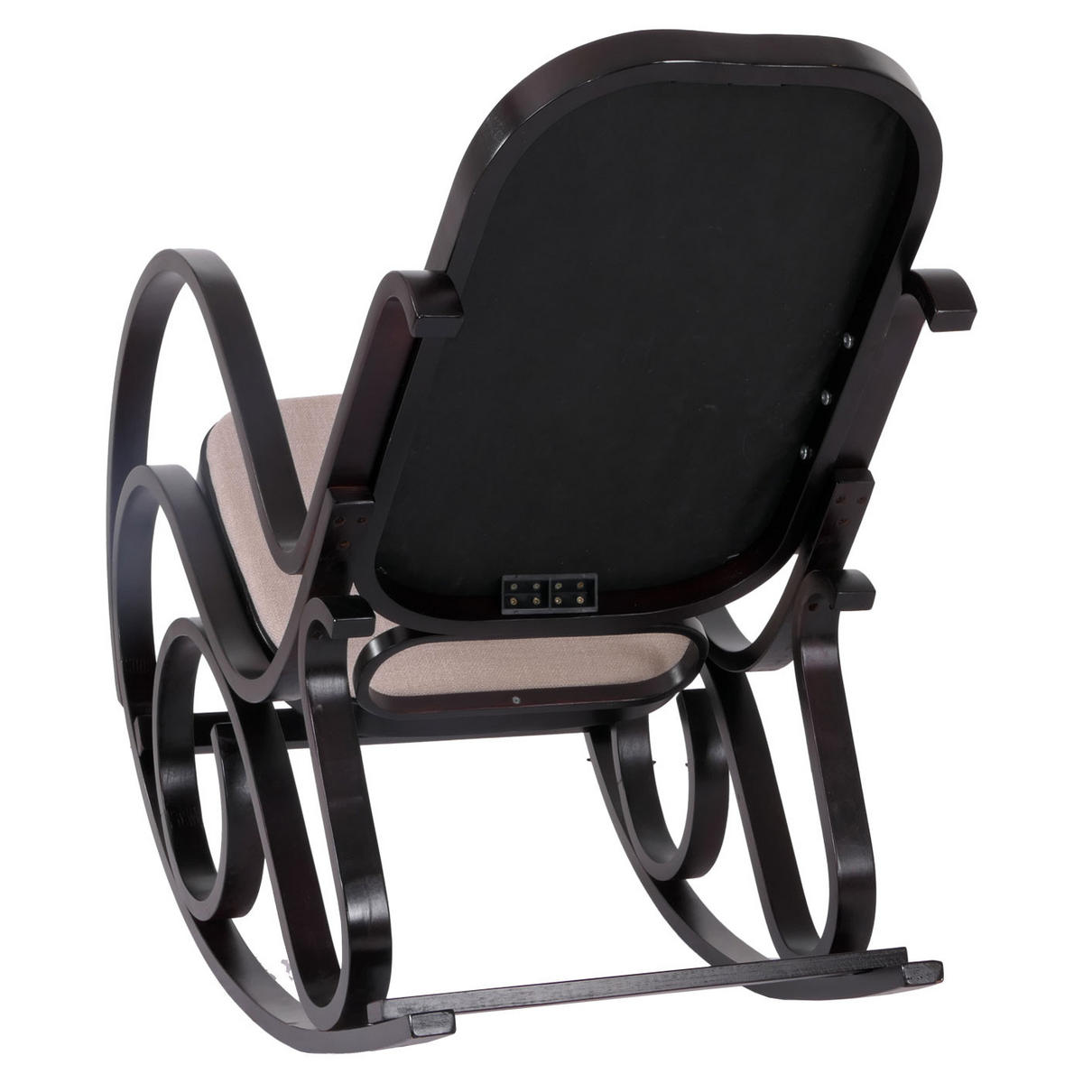 SCHAUKELSTUHL Walnuss Dekor, Beige - Beige/Walnussfarben, Holz (55/90/96cm) - MCW