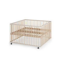 LAUFGITTER XXL 120x120 cm mit Lattenrost - sahara dust/natur - Premium Kollektion - Sandfarben/Naturfarben, Holz (120/74/120cm) - Sämann – make a difference.