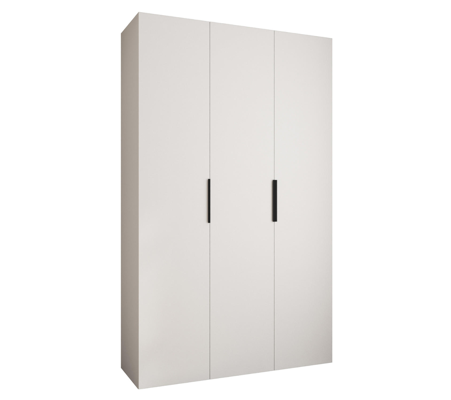 DREHTÜRENSCHRANK 245,5/150/50 3-türig - Schwarz/Weiß, Holz/Metall (150/245.5/50cm) - Abiks Möbel
