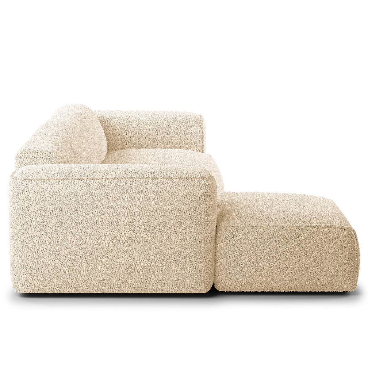 3-SITZER ECKSOFA mit Longchair - Beige/Schwarz, Kunststoff/Textil (317/173cm) - home24