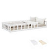 BODENBETT weiß 90x200 cm mit Lattenrost + Matratze - Weiß, Holz (90/200cm) - Homestyle4u