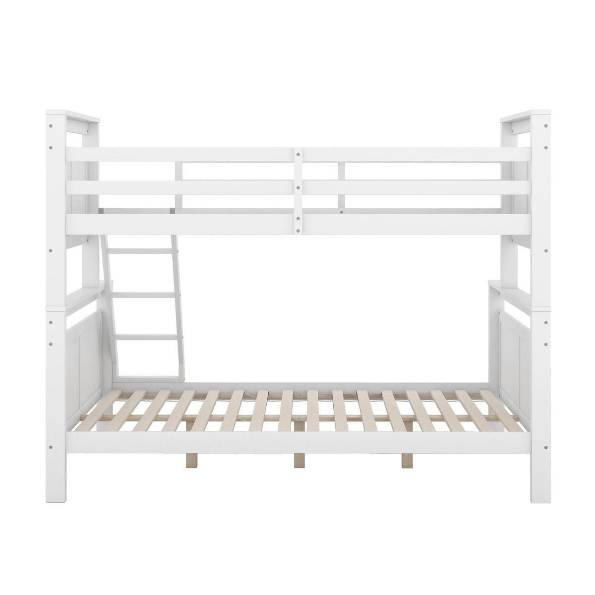 ETAGENBETT 90/200 cm & 140/200 cm in Weiß mit Leiter, Sicherheitsgeländer und umbaubar - Weiß, Holz/Holzwerkstoff (140/200cm) - STILVORA
