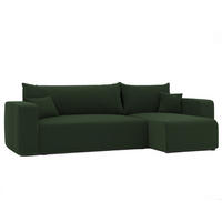 ECKSOFA Grün Cord-Stoff mit Bettkasten - Grün, Textil (248/145cm) - Idohome