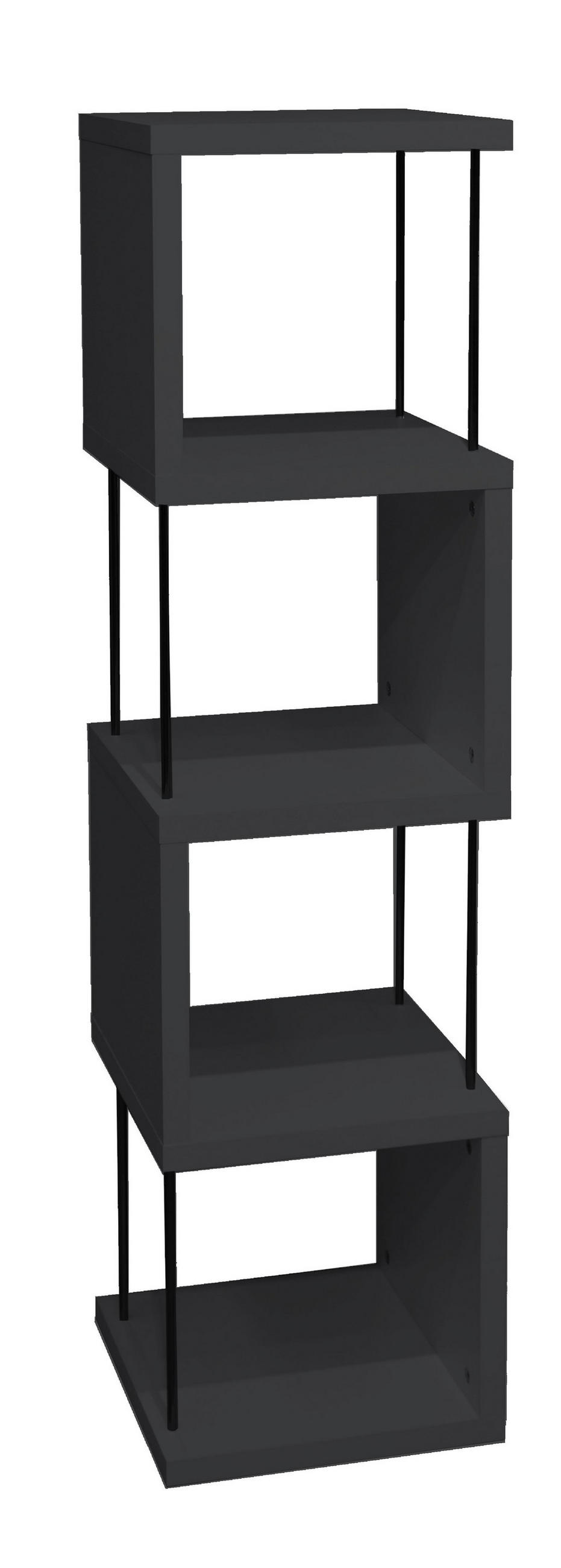 REGAL Elga 33x33x126 aus Holzwerkstoff in der Farbe anthrazit matt - Anthrazit, Kunststoff (33/126/33cm) - 58aufmkessel