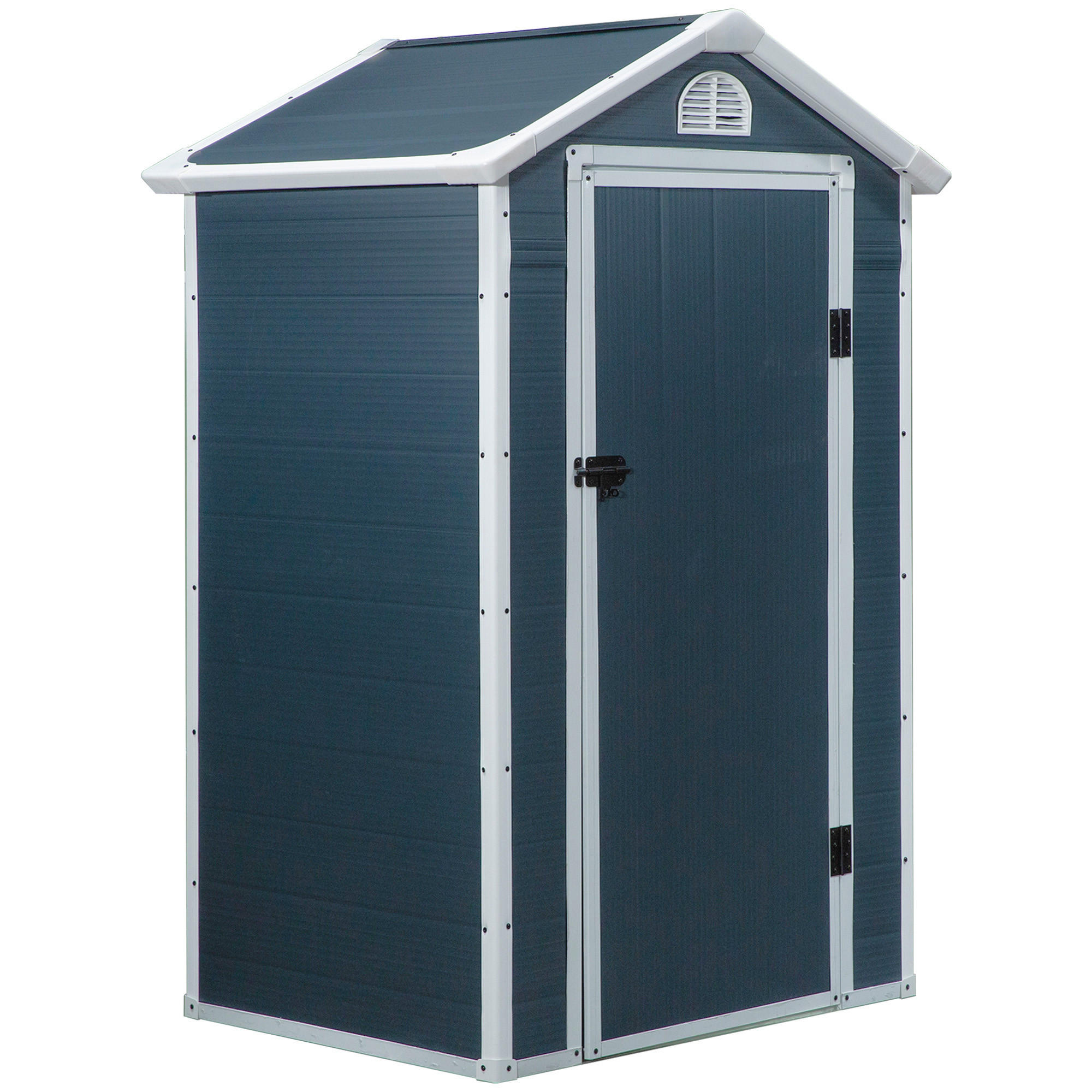 GERÄTEHAUS Kunststoff Pultdach Grau 134 x 104 x 204 cm - Grau, Kunststoff (104/204/134cm) - ComfortXL