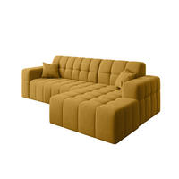 ECKSOFA L-förmiges Nimes Velours Stoff Gelb Rechts - Gelb, Holz/Kunststoff (265/168cm) - Kaiser Möbel