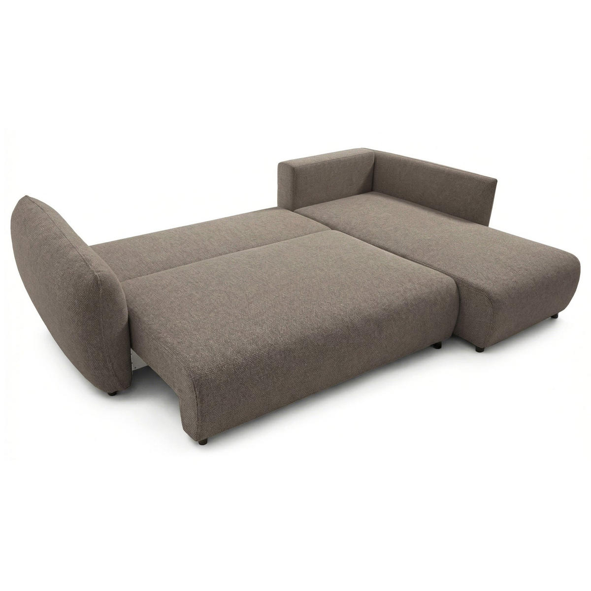 ROHOVÁ POHOVKA Zordo Světlehnědý Žinylka Pravá Se Dvoma Úložnými Prostory - černá/světle hnědá, textil/plast (170/256cm) - Selsey