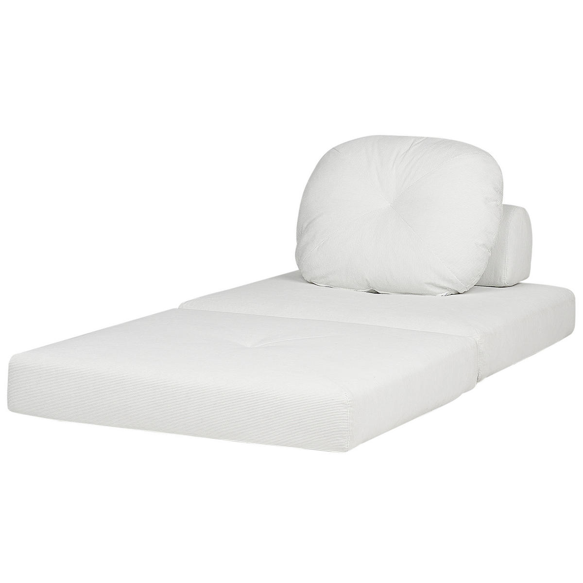 1-SITZER BODENSOFA Cord weiß mit Schlaffunktion Olden - Weiß, Textil (81/54/91cm) - Beliani