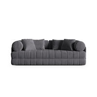 AUSKLAPPBARES-SOFA Kemi aus Samt dunkelgrau 3 Sitzplätze - Dunkelgrau, Textil (95/70/206cm) - Cosmopolitan Design