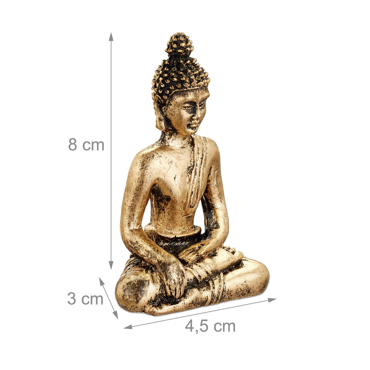GARTENDEKO Buddha - Multicolor, Holzwerkstoff/Kunststoff (12.5/11.5/12.5cm) - Relaxdays