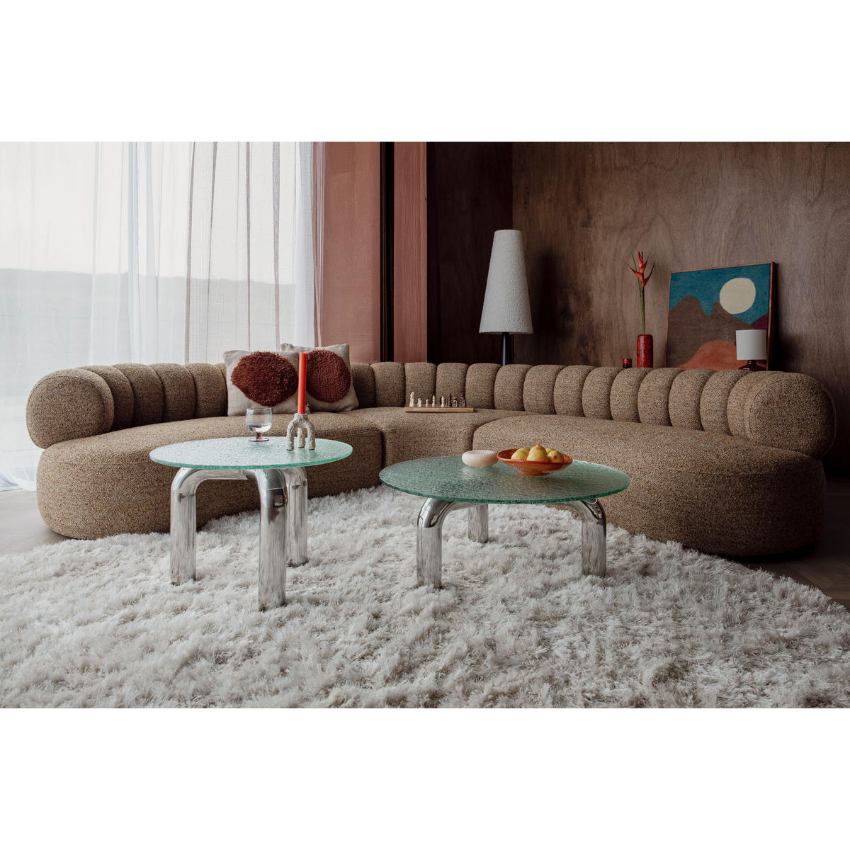 BEISTELLTISCH Marly Rund 60 cm Silber - Silberfarben, Glas (60/60/43.5cm) - Dutchbone