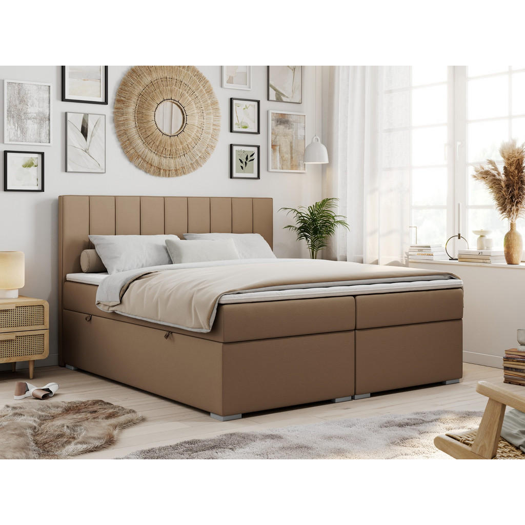 Thumbnail - MKS Boxbett, Braun, Textil, 2-Sitzer, H3, Rechteckig, 120x200 cm, Schlafzimmer, Betten, Boxspringbetten