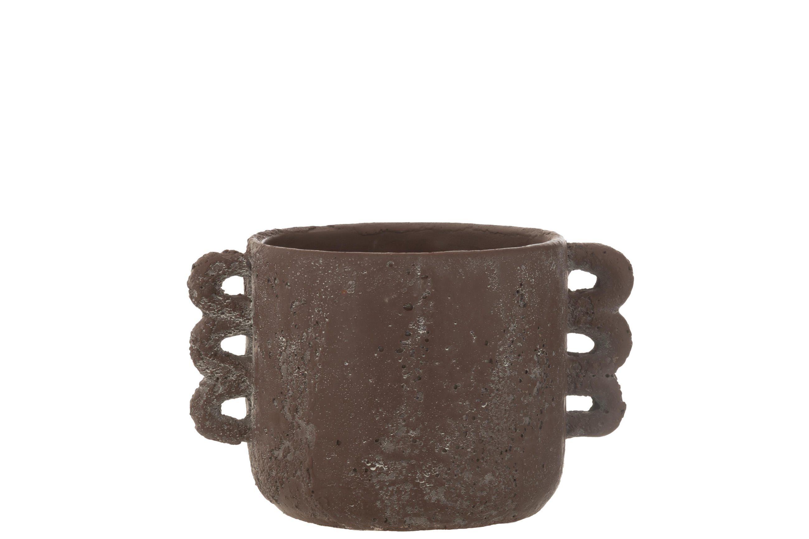 BLUMENTOPF CELIA - Töpferei - Braun - S - 2er set - Ø 21 cm - Braun, Keramik (21/13cm) - J-Line