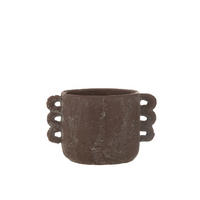 BLUMENTOPF CELIA - Töpferei - Braun - S - 2er set - Ø 21 cm - Braun, Keramik (21/13cm) - J-Line