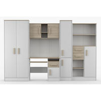 KINDERZIMMER MIKI Korpus Weiß | Griffe Sonoma - Weiß/Sonoma Eiche, Holz/Holzwerkstoff (300/197/52cm) - Deine Möbel 24