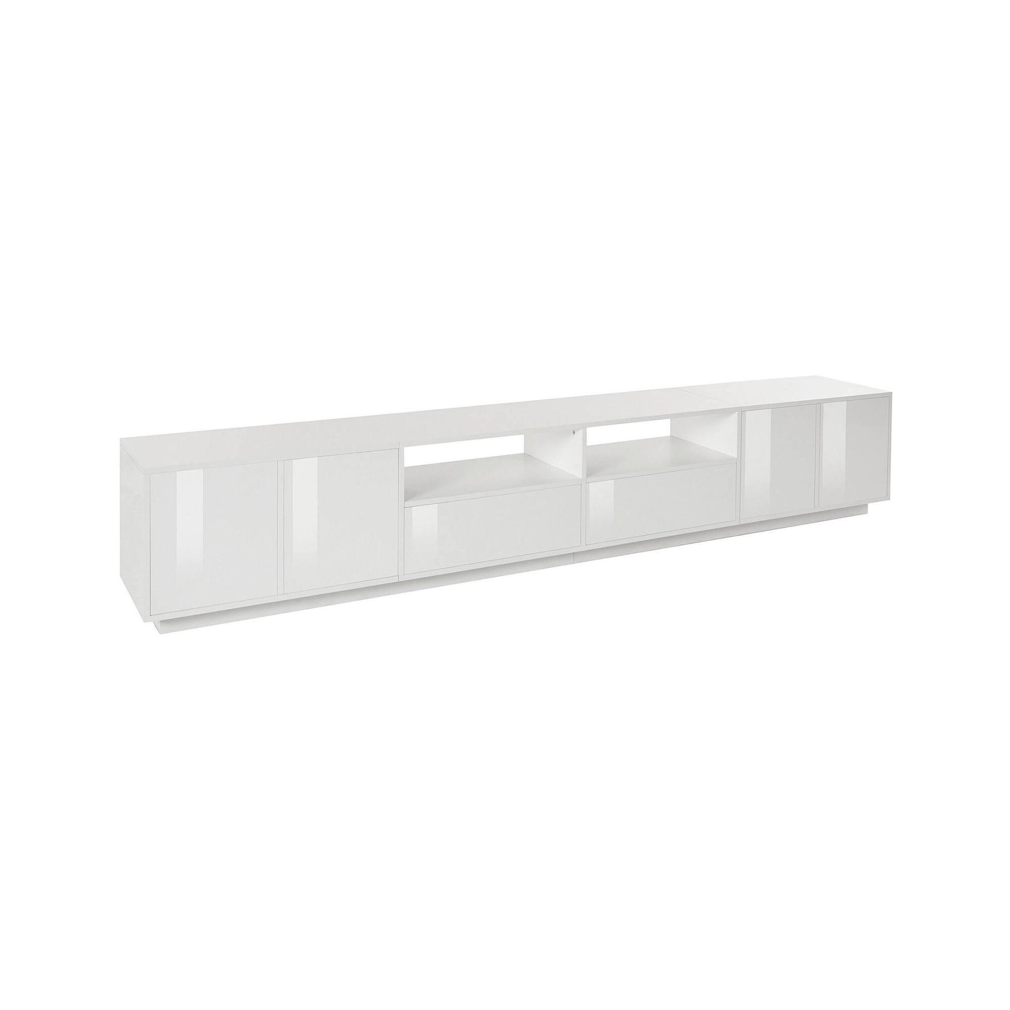 FERNSEHSCHRANK Glänzendes Weiß 41/260/46 cm - Weiß, Holzwerkstoff (260/46/41cm) - DMORA