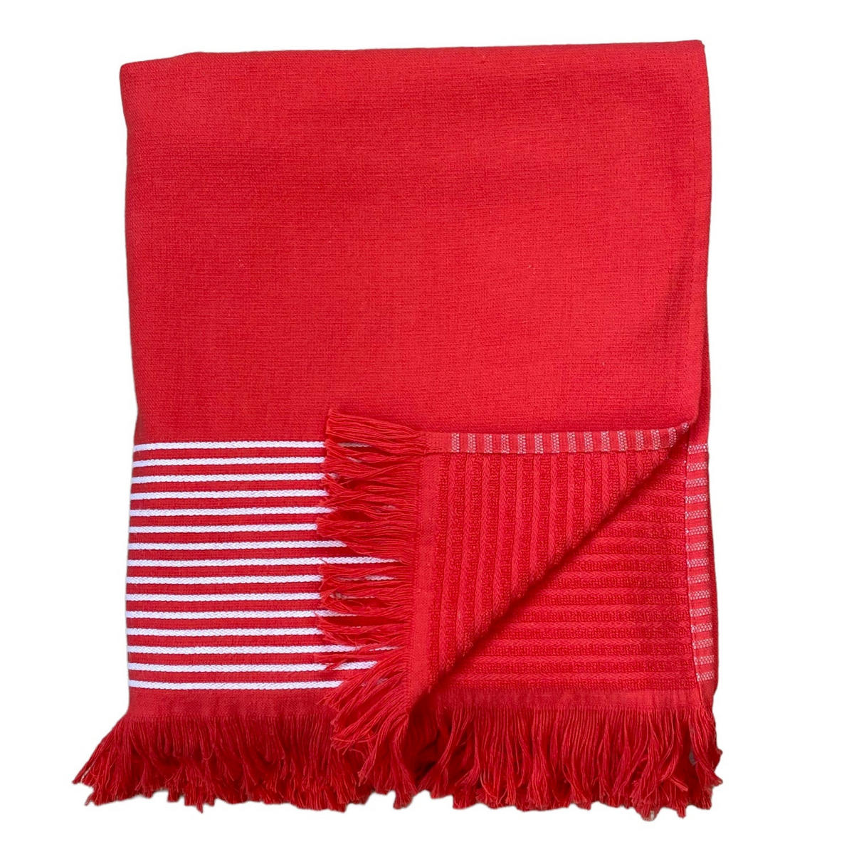 HAMAMTUCH mit Frotteefutter Paski Rot 90x170 300g/m² - Rot, Textil (90/170cm) - LE COMPTOIR DE LA PLAGE