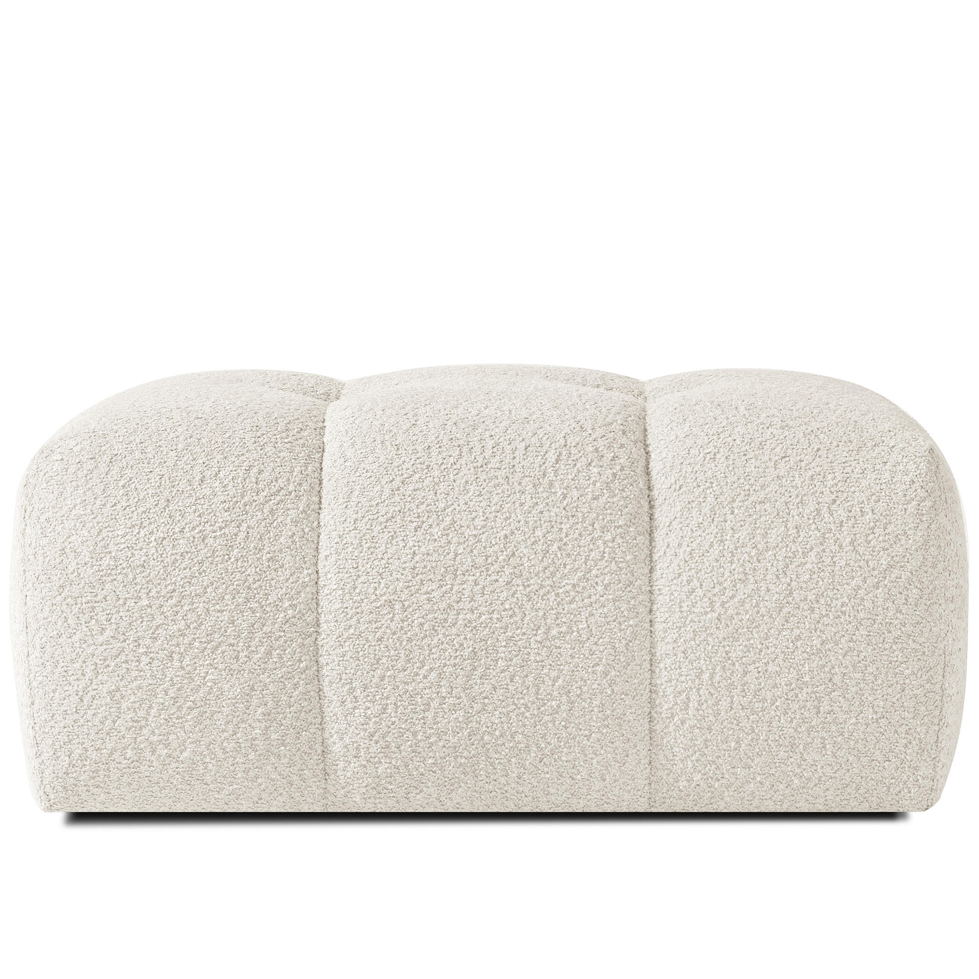 POUF RAVIA, Bouclé, Weiß - Weiß, Holz/Textil (96/45/50cm) - KONSIMO®