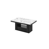 COUCHTISCH rechteckig Marmor Natur - Schwarz Hochglanz 120/75/54 cm - Schwarz Hochglanz/Hellgrau, Holzwerkstoff (75/120/54cm) - designimpex
