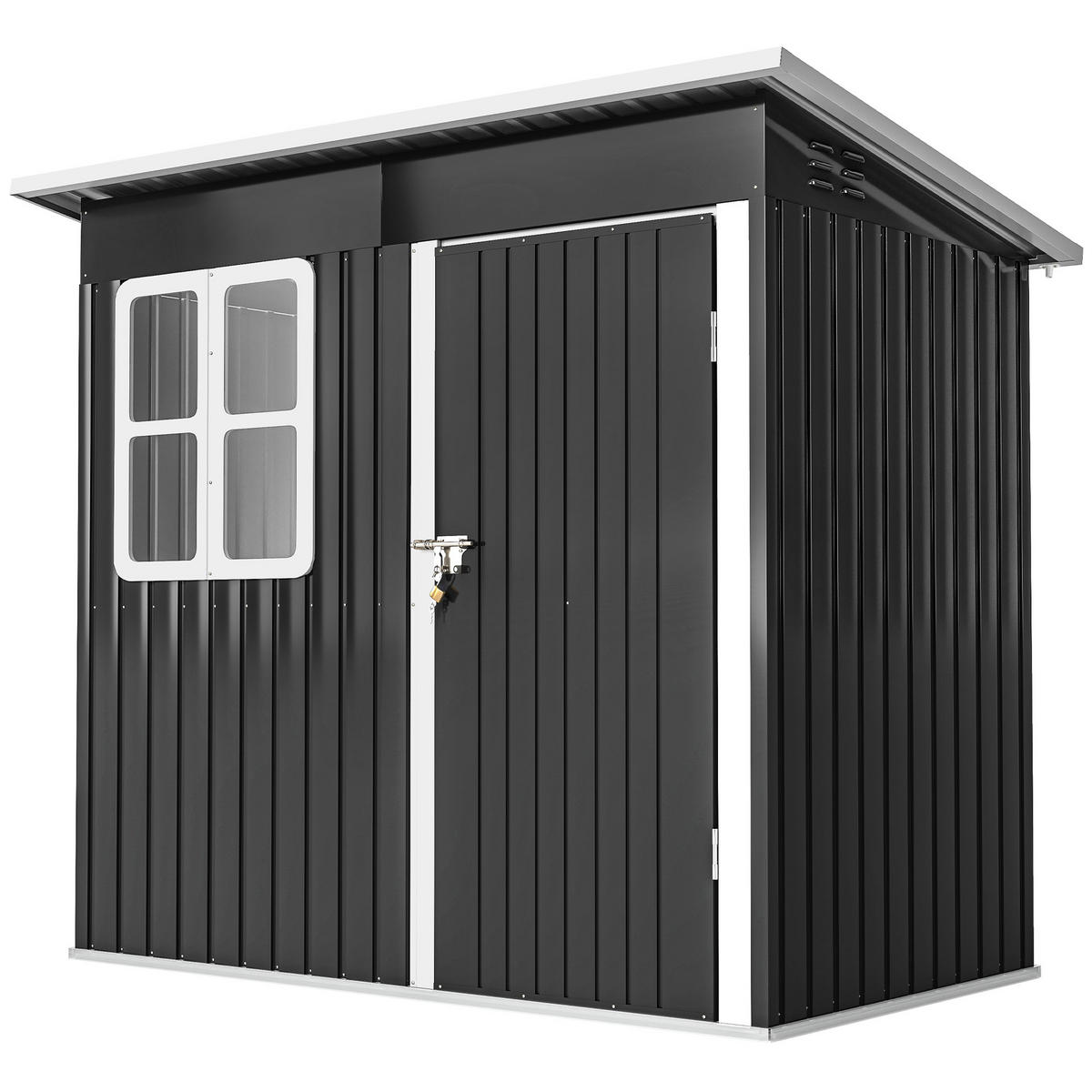 GARTENHAUS Grau 1 Stück - Grau, Kunststoff/Metall (133/190/221cm) - GiPP