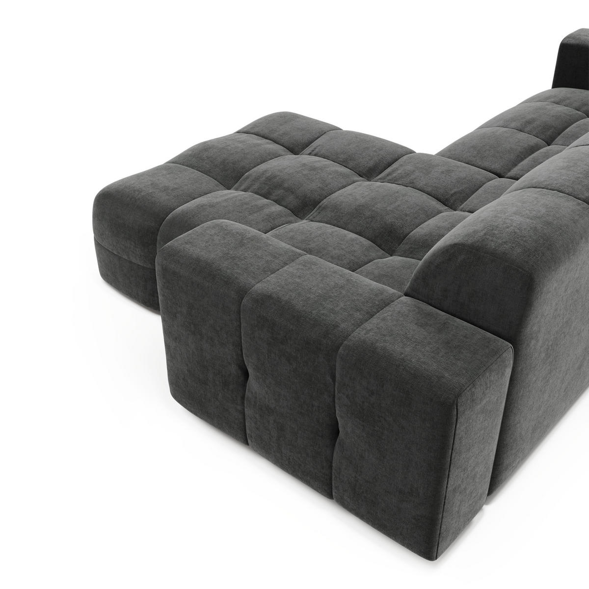 ECKSOFA RECHTS Samt Graphitgrau 230cm - Graphitfarben/Grau, Textil (230/155cm) - Sia Home