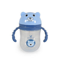 TRINKLERNBECHER Berry 240 ml blau Silikon, deckel, Schutzdeckel, Trinkhalm, Haltegriffe, Griff, griffe - Blau, Kunststoff (7/14/7cm) - Cangaroo