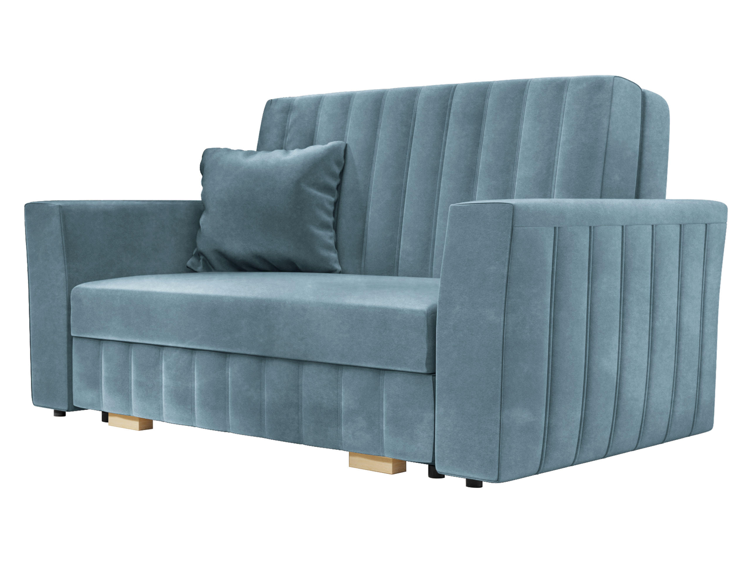 SCHLAFSOFA Viva Glam II - Naturfarben/Hellblau, Holz/Kunststoff (145/85/98cm) - MIRJAN24