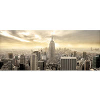 GLASBILD 125x50 cm New York Skyline - Gelb, Glas (125/50cm) - artissimo