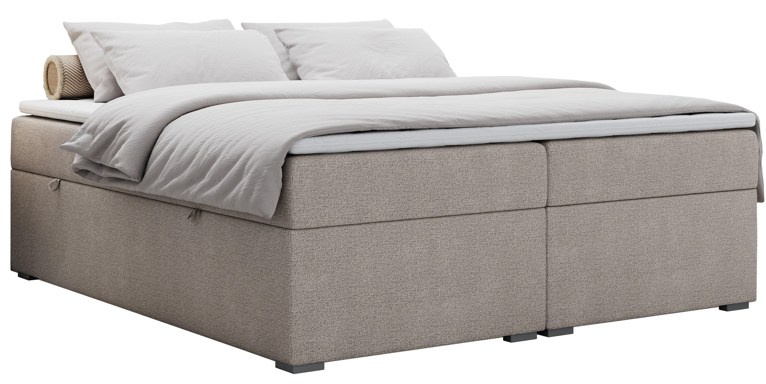 BOXBETT BESS 180/200 Beige Struktur - H3 - Beige, Holz/Textil (180/200cm) - MKS