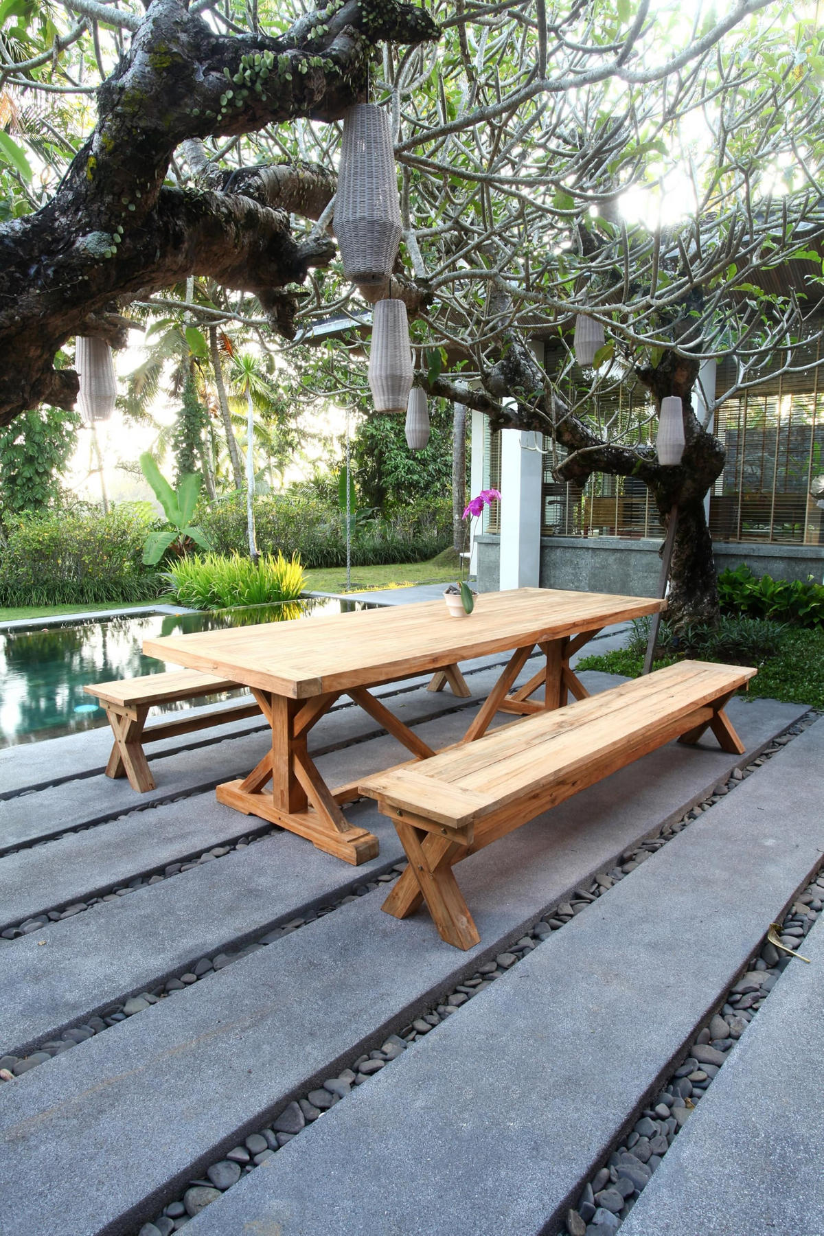 GARTEN-SITZGRUPPE Nolan 3-teilig Gartenmöbel-Set - Braun, Holz - DELUKE