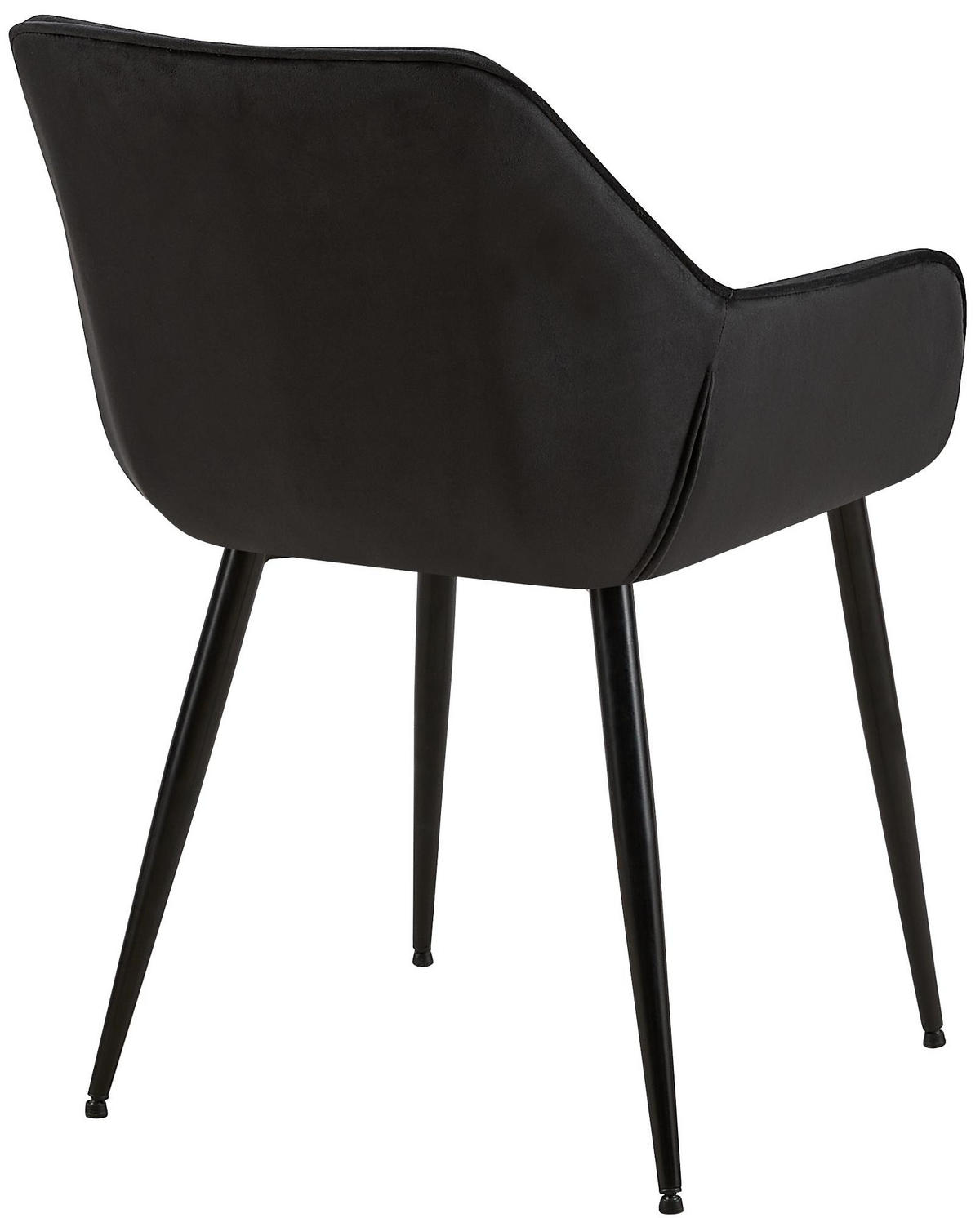 ARMLEHNENSTUHL Samt Schwarz - Schwarz, Textil/Metall (52/82/63cm) - CLP