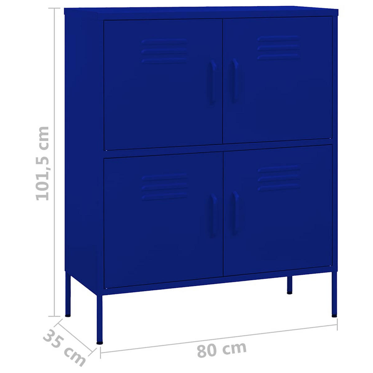 LAGERSCHRANK Marineblau 80/35/101,5 Cm Stahl - Blau, Metall (35/101.5/80cm) - vidaXL