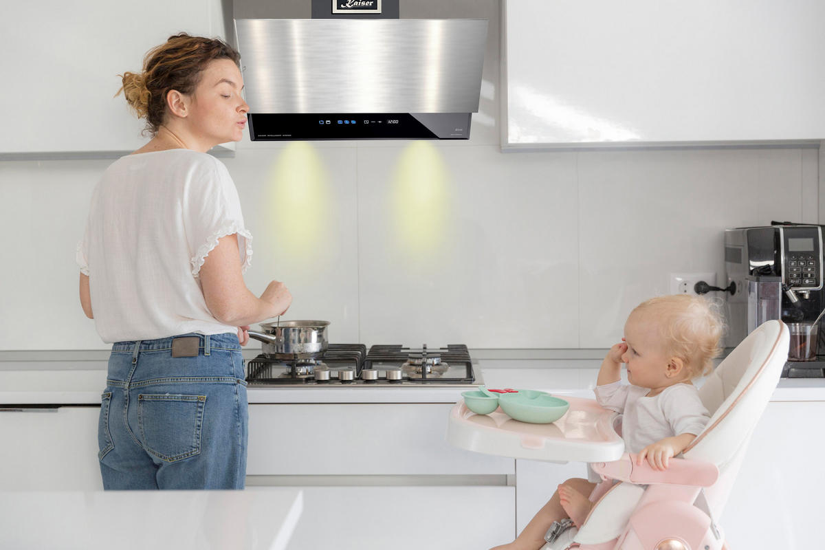 DUNSTABZUGSHAUBE AT 6410 FR Eco 60 cm Edelstahl - Silberfarben, Glas/Metall (60/77/37.5cm) - Kaiser Küchengeräte