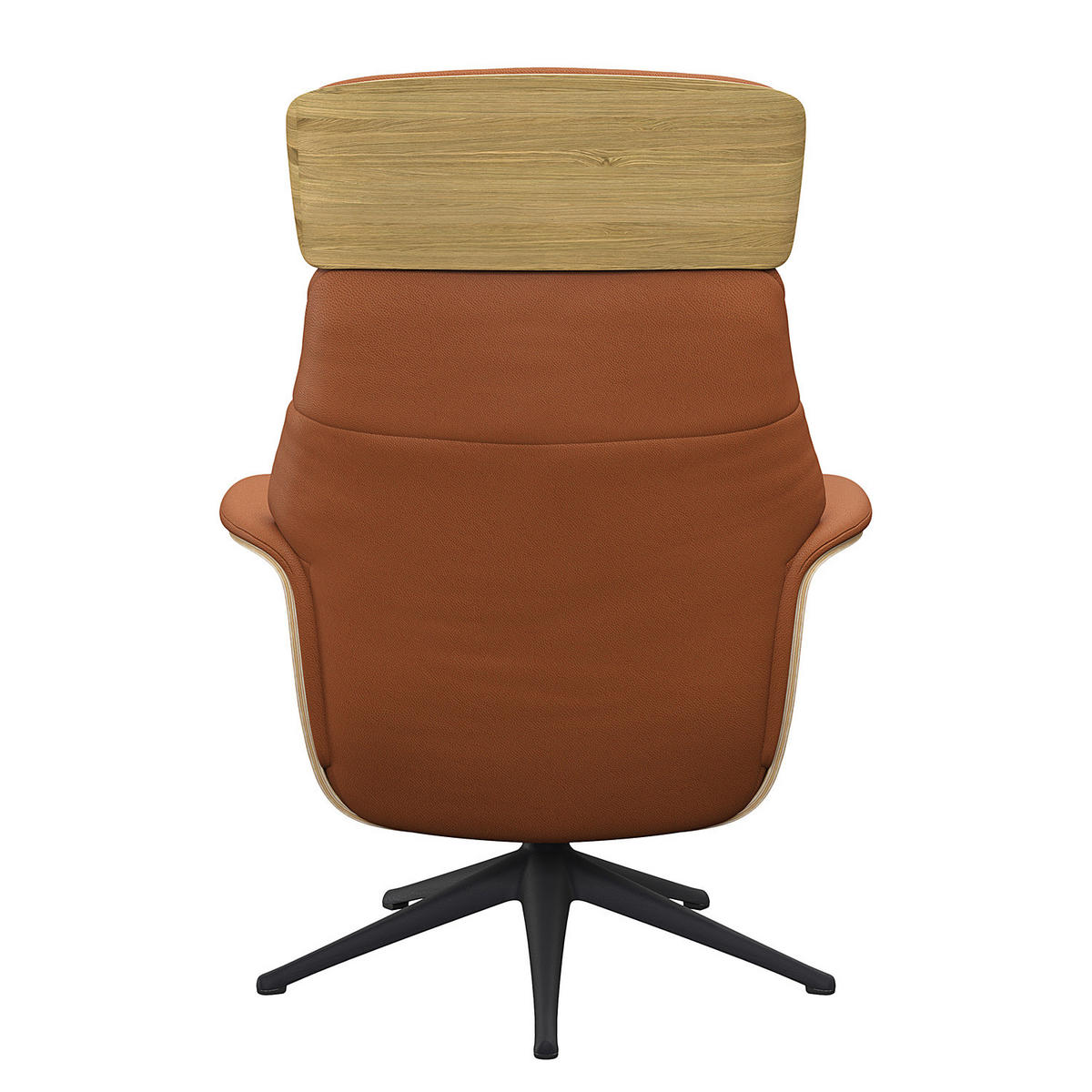 RELAXSESSEL - Echtleder - Kastanienfarben/Schwarz, Leder/Metall (83/110/83cm) - home24