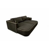 BIGSOFA COZI, Braun mit mit ecruem Keder, Matt Velvet - Braun, Kunststoff/Textil (240/87/180cm) - KS Home Concept