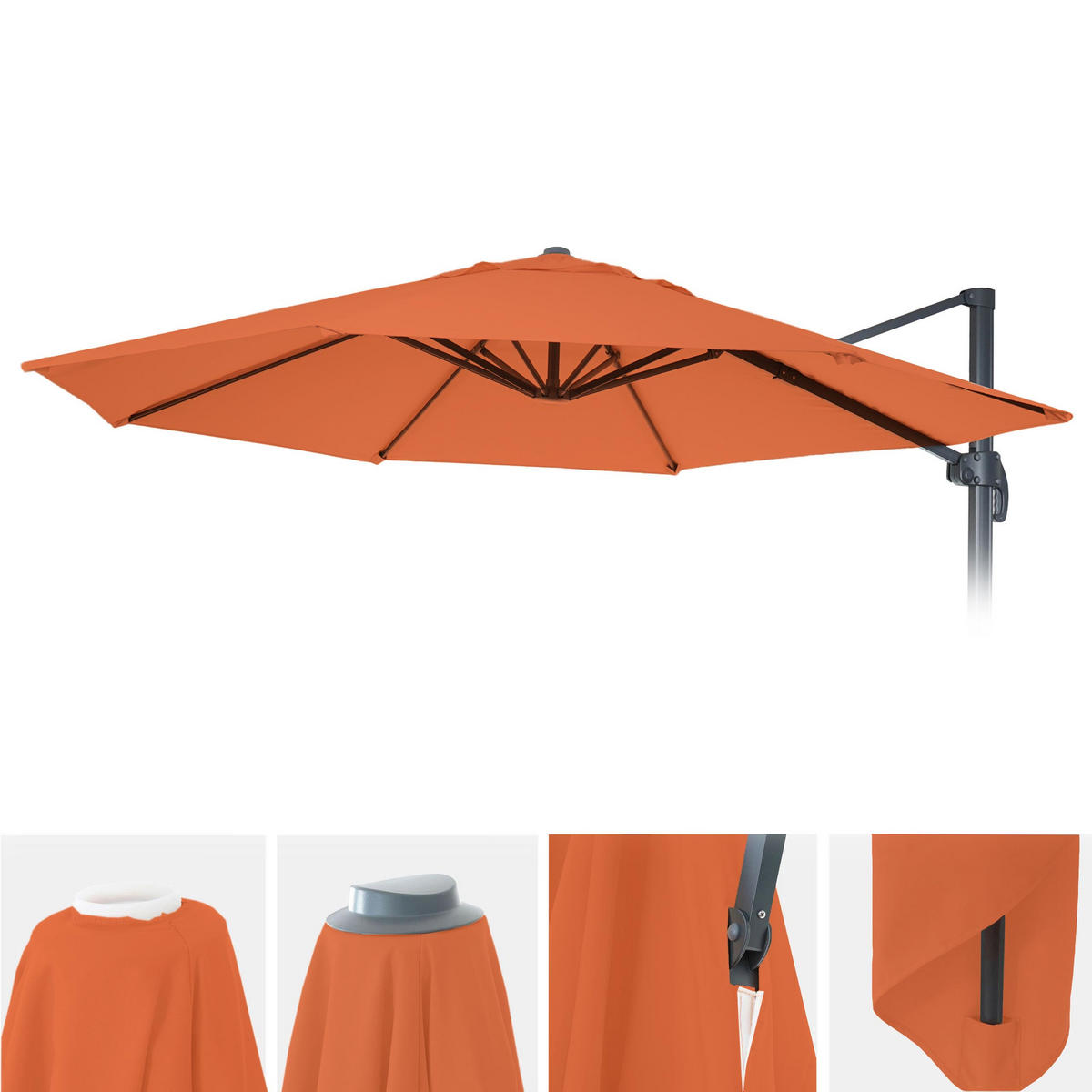ERSATZ-BEZUG 8 STREBEN I RUND Orange - Orange, Textil (300/300cm) - MCW