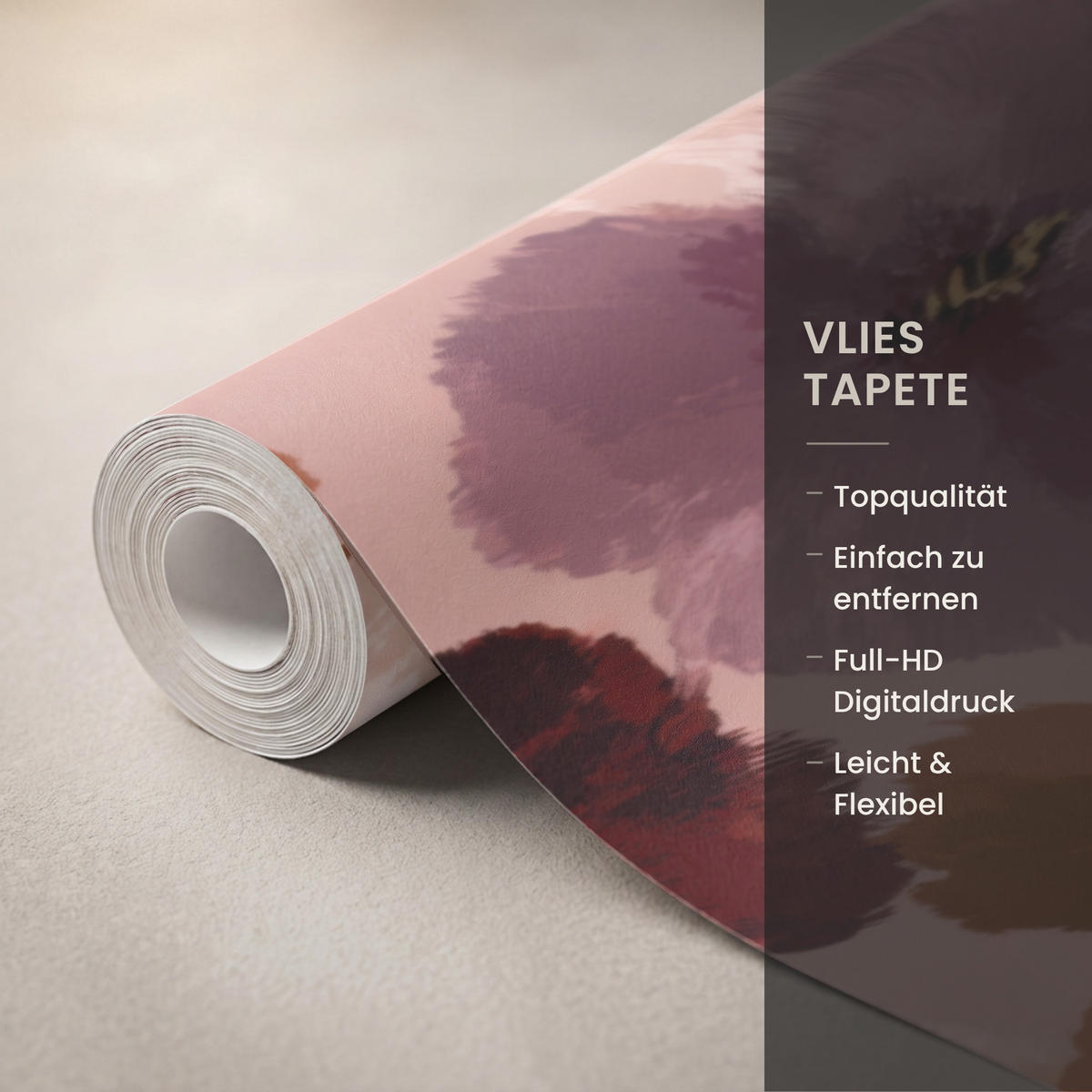 TAPETE - Blumen - Abstrakt - Erdtöne - 280x240 cm - Multicolor, Papier (280/240cm) - OnlyWow