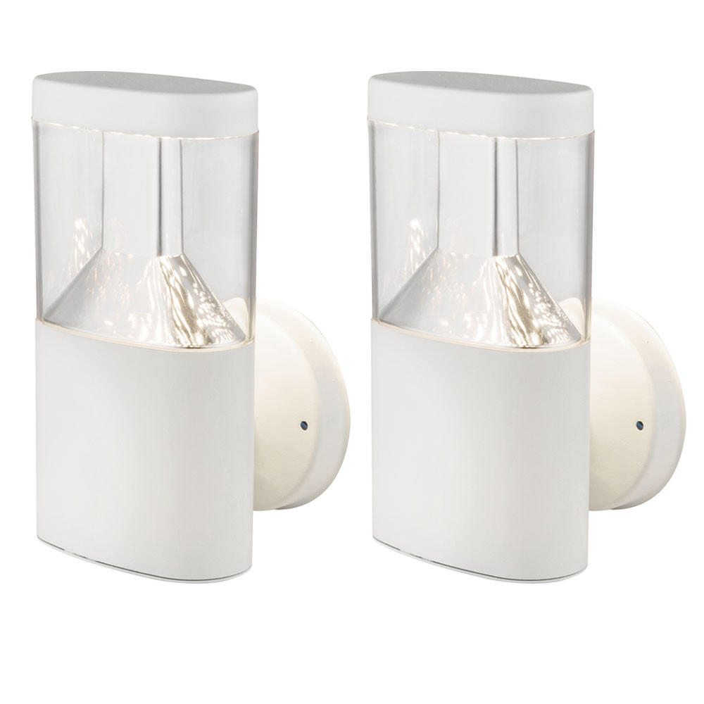 LED AUSSEN-WANDLEUCHTE Edelstahl Weiß 2er Set - Weiß, Metall (6.6/23/12.6cm) - Globo Lighting