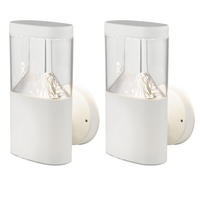 LED AUSSEN-WANDLEUCHTE Edelstahl Weiß 2er Set - Weiß, Metall (6.6/23/12.6cm) - Globo Lighting