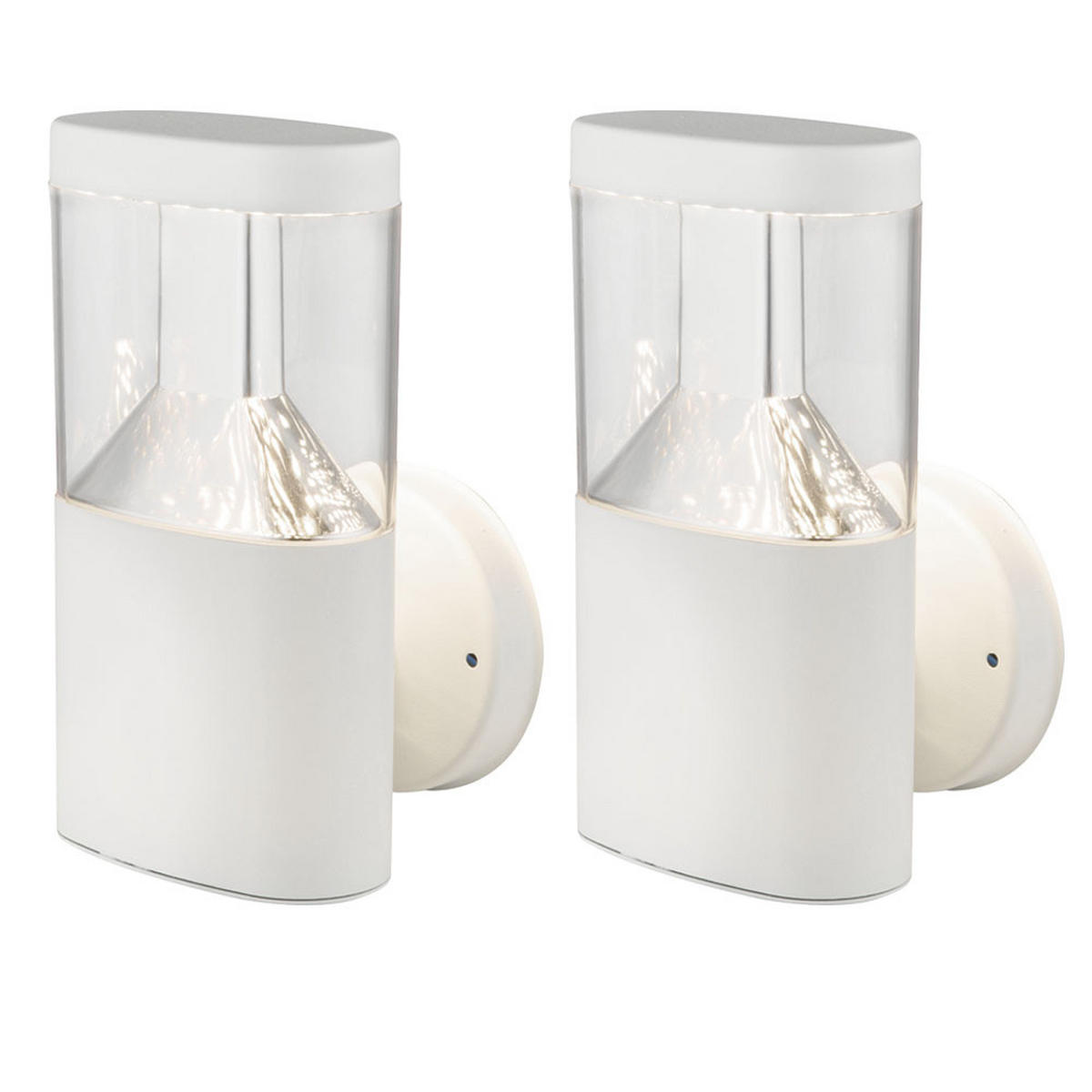 LED AUSSEN-WANDLEUCHTE Edelstahl Weiß 2er Set - Weiß, Metall (6.6/23/12.6cm) - Globo Lighting