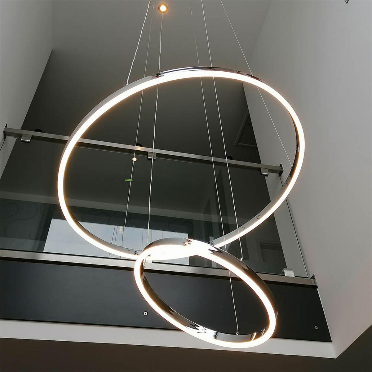LED-HÄNGELEUCHTE Ring Direkt/Indirekt 5m Schwarz Ø 100cm - Schwarz, Metall (100/100/3.3cm) - s.luce