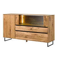 SIDEBOARD Wildeiche 160x43x87 natur geölt WIEN #220 - Braun, Holz (160/87/43cm) - Massivmoebel24
